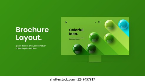 Colorful site vector design layout. Clean monitor mockup landing page illustration.