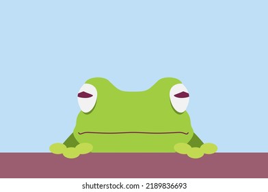 Colorful sitting frog vector pastel
