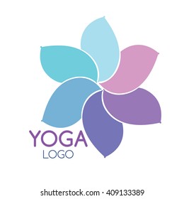 Colorful six-petals Lotus flower as symbol of yoga