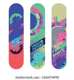 colorful skateboard deck vector design