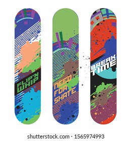 colorful skateboard deck vector design