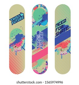 colorful skateboard deck vector design
