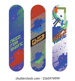 colorful skateboard deck vector design