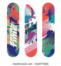 colorful skateboard deck vector design