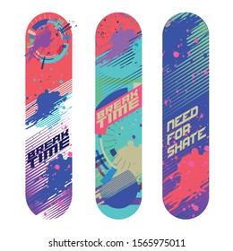 colorful skateboard deck vector design