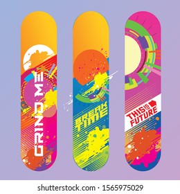 colorful skateboard deck vector design