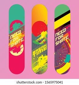 colorful skateboard deck vector design