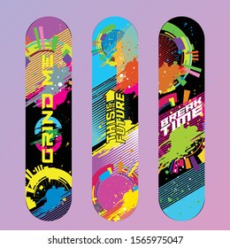 colorful skateboard deck vector design