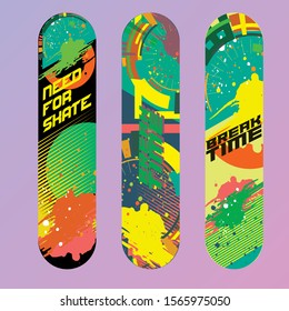 colorful skateboard deck vector design