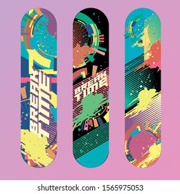 colorful skateboard deck vector design