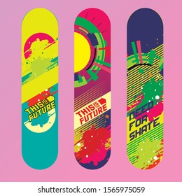 colorful skateboard deck vector design