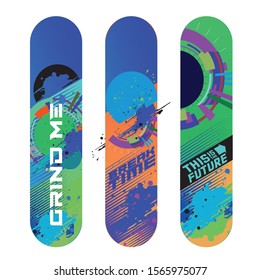 colorful skateboard deck vector design