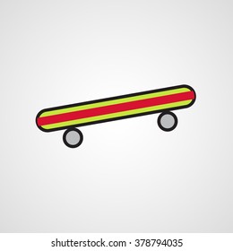 Colorful Skateboard icon (vector)