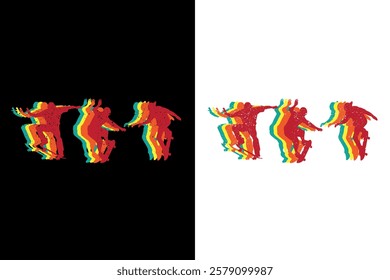 Colorful skateboarder silhouette Vector Illustration For T-shirt design