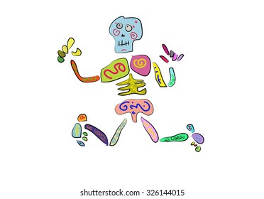  colorful skeleton