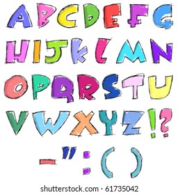 Colorful sketchy letters