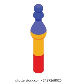 Colorful skittles icon isometric vector. Bowling score. Sport speed game