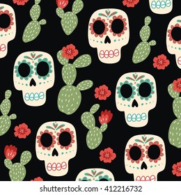 Colorful skull cute pattern