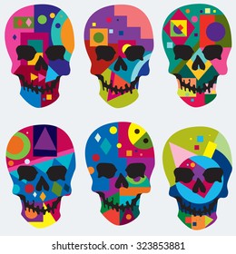 colorful skull decoration