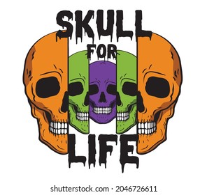 Colorful Skull For Life Collection Set