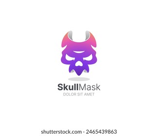 Colorful skull mask vector logo