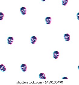 Colorful skull seamless pattern.Skull vector print.