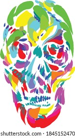 The colorful skull with simple gradations is firm. It looks charming