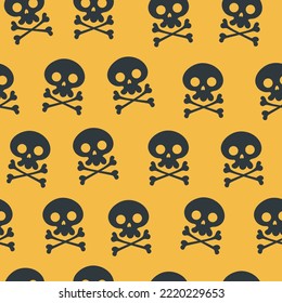 Colorful skull skeleton seamless pattern cover background abstract concept. Vector graphic design illustration element
