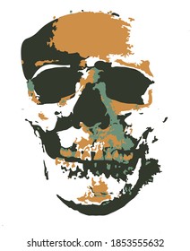 Colorful skull vector with dark shadows