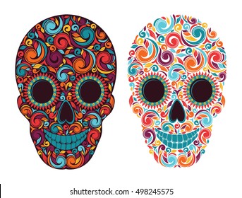 Colorful skull. Vector illustration