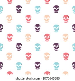 Colorful skulls seamless pattern.
