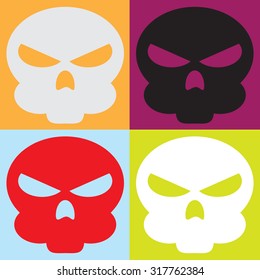 Colorful Skulls vector seamless pattern
