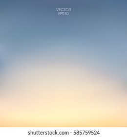 Colorful sky background in sunset for template design. Vector illustration.