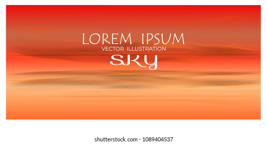 Colorful sky background. Vector illustration beautiful sky landscape background. Isolated Object. Sky and Clouds.