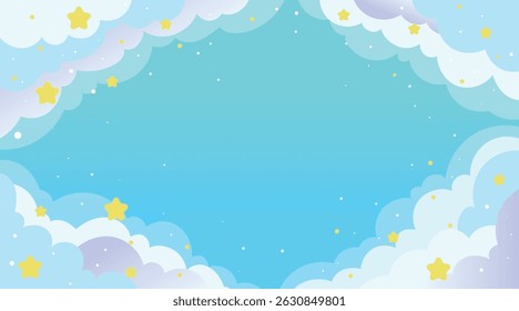 Céu colorido, ilustração de sonho, fundo de fantasia arco-íris, banner.