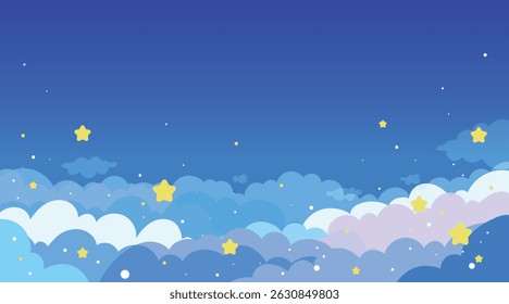 Colorful sky, dream illustration, rainbow fantasy background, banner.