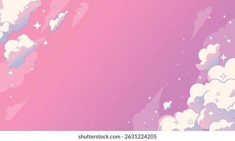 Céu colorido, ilustração de sonho, fundo de fantasia arco-íris