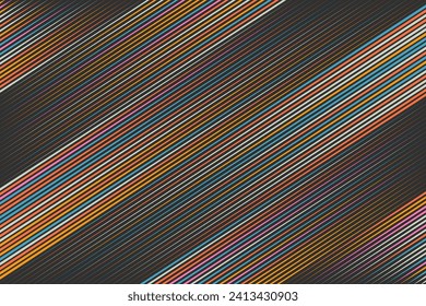 Colorful slant parallel dynamic random gradient speed lines isolated on a gray background. Minimalist abstract halftone fast stripes pattern. Geometric vector illustration