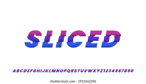 Colorful sliced text effect, suitable for flyer, poster, headline, logotype, monogram