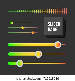 Colorful Slider Bars Set. UI Design Collection.