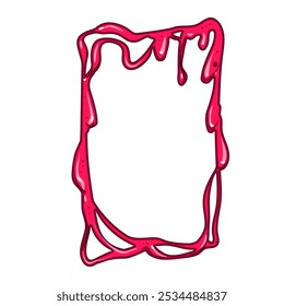 Dibujos animados de marco de limo colorido. Textura sensorial, divertido creativo, casero juguetón colorido marco de limo signo. símbolo aislado Ilustración vectorial