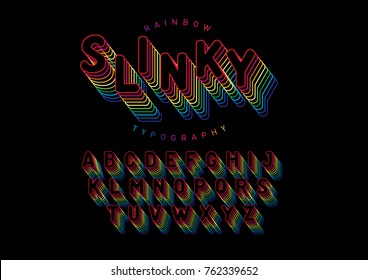 colorful slinky / colorful outline typography design
vector