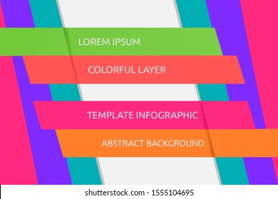 colorful sloping layer template infographic 