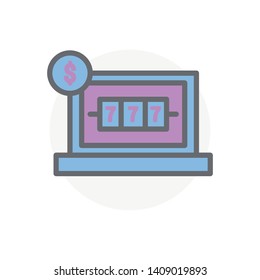 Colorful slot machine icon isolated on white background. Casino symbol modern, simple, vector, icon for website design, mobile app, ui. Vector Illustration