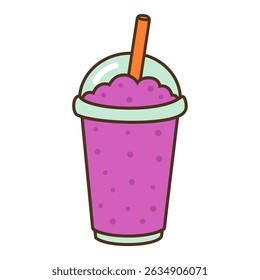 Colorful slushy drink refreshing frozen beverage vector illustration isolated on white background	