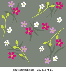 colorful small flowers Pattern Background