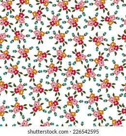 colorful small flowers seamless pattern