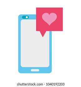 colorful smartphone technology communication with chat bubble