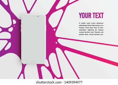 Colorful smartphone template for advertising, vector illustration