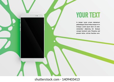Colorful smartphone template for advertising, vector illustration